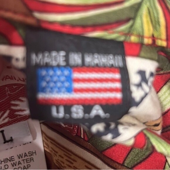 RJC short sleeve cotton button down Hawaiian shirt size Large - Picture 6 of 6